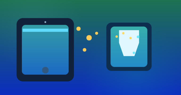 Ilustración abstracta de una app de préstamos y un teléfono con escudo de protección